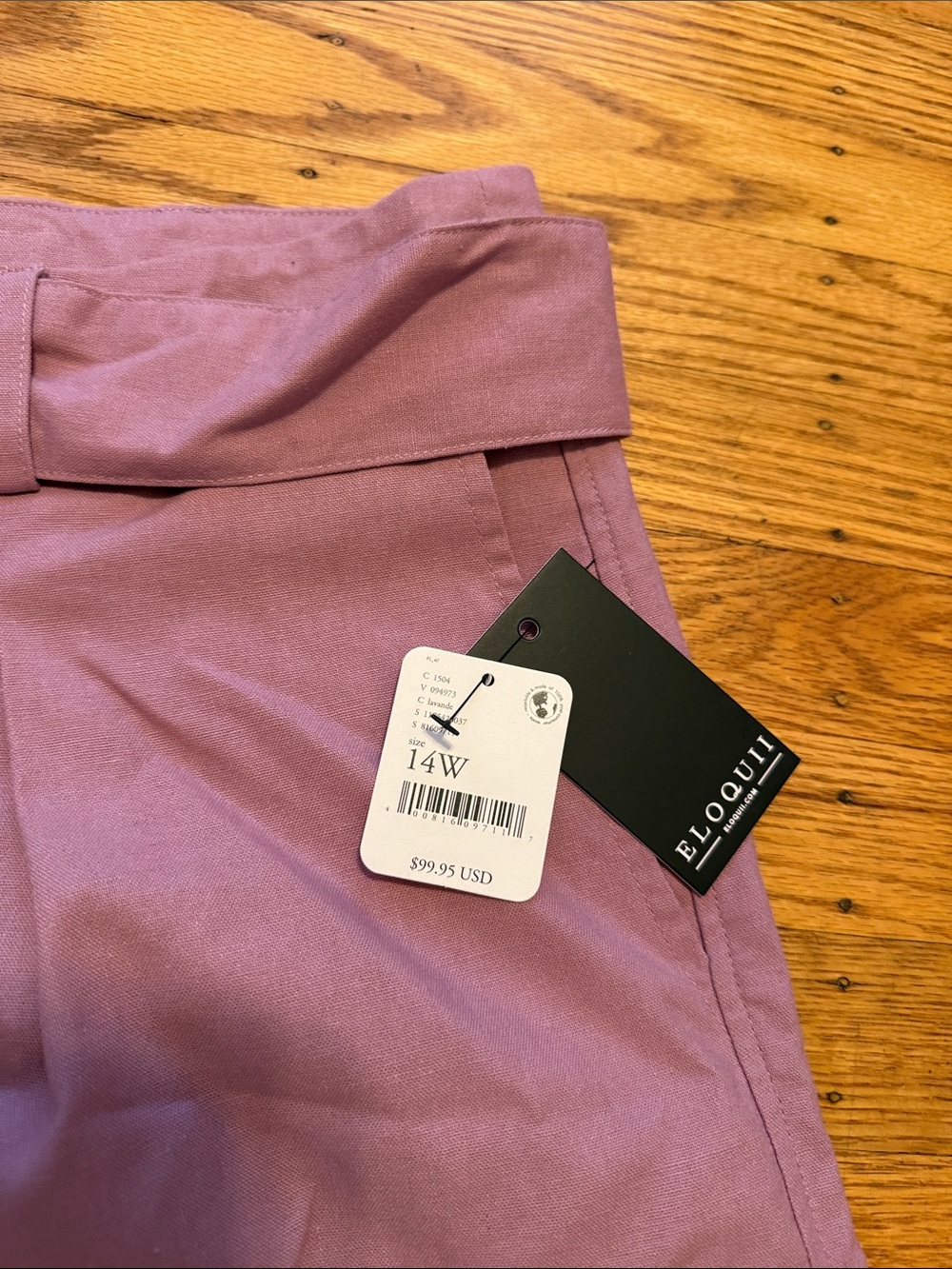 NWT Anthropologie Eloquii Shayna Patch Pocket Mauve High-Waist Wide-Leg Pants - Picture 3 of 11
